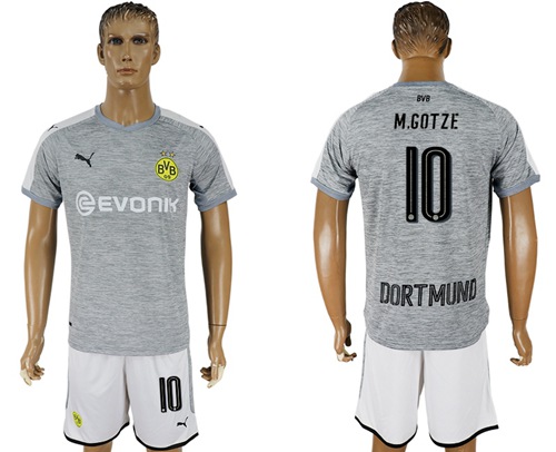 Dortmund #10 M.Gotze Grey Soccer Club Jersey Dortmund #10 M.Gotze Grey Soccer Club Jersey