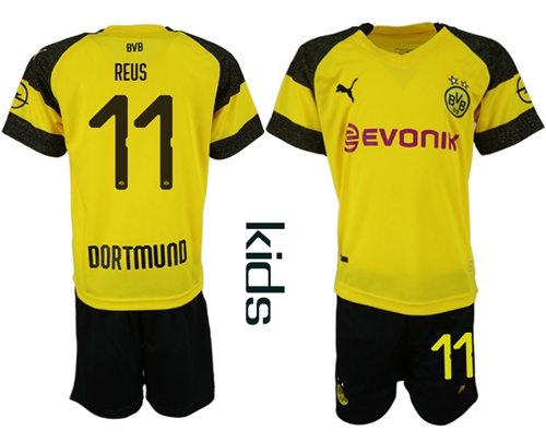 Dortmund #11 Reus Home Kid Soccer Club Jersey