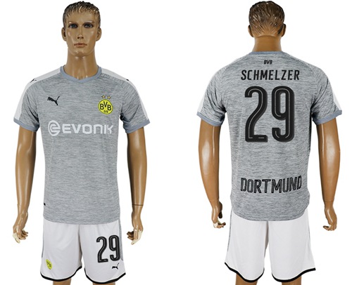 Dortmund #29 Schmelzer Grey Soccer Club Jersey Dortmund #29 Schmelzer Grey Soccer Club Jersey