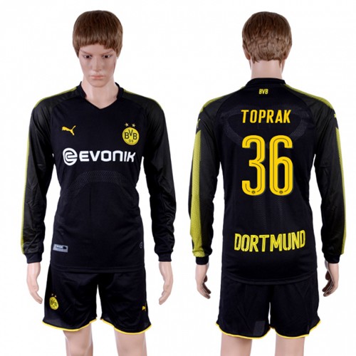 Dortmund #36 Toprak Away Long Sleeves Soccer Club Jersey