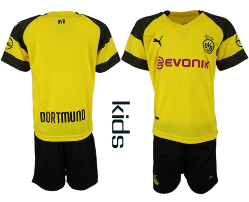 Dortmund Blank Home Kid Soccer Club Jersey