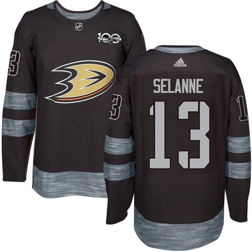 Ducks #13 Teemu Selanne Black 1917-2017 100th Anniversary Stitched NHL Jersey Ducks #13 Teemu Selanne Black 1917-2017 100th Anniversary Stitched NHL Jersey