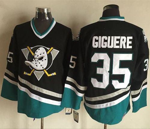 Ducks #35 Jean-Sebastien Giguere PurpleTurquoise CCM Throwback Stitched NHL Jersey