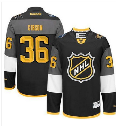 Ducks #36 John Gibson Black 2016 All Star Stitched NHL Jersey