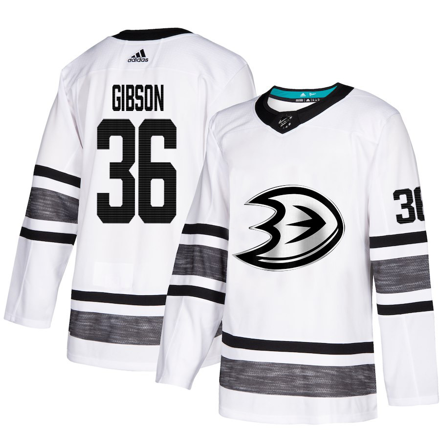 Ducks #36 John Gibson White Authentic 2019 All-Star Youth Stitched Hockey Jersey