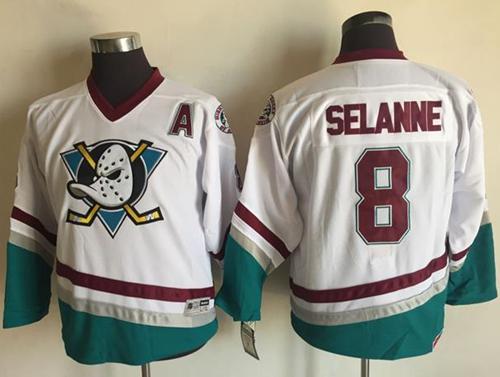 Ducks #8 Teemu Selanne White CCM Throwback Youth Stitched NHL Jersey Ducks #8 Teemu Selanne White CCM Throwback Youth Stitched NHL Jersey