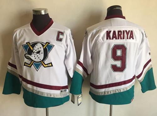 Ducks #9 Paul Kariya White CCM Throwback Youth Stitched NHL Jersey Ducks #9 Paul Kariya White CCM Throwback Youth Stitched NHL Jersey