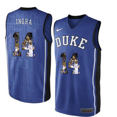 Duke Blue Devils 14 Brandon Ingram Blue With Portrait Print College Basketball Jersey2 Duke Blue Devils 14 Brandon Ingram Blue With Portrait Print College Basketball Jersey2