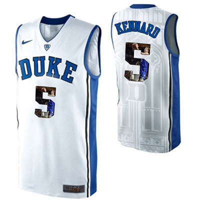 Duke Blue Devils 5 Luke Kennard White With Portrait Print College Basketball Jersey Duke Blue Devils 5 Luke Kennard White With Portrait Print College Basketball Jersey