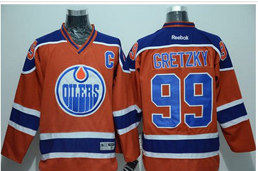 Edmonton Oilers #99 Wayne Gretzky Orange CCM Throwback Stitched NHL Jersey