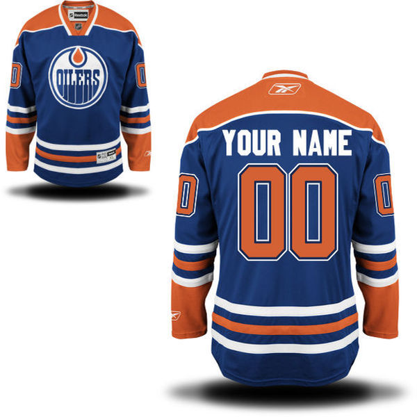 Edmonton Oilers Royal Blue Men's Premier Home Custom Jersey Edmonton Oilers Royal Blue Men's Premier Home Custom Jersey