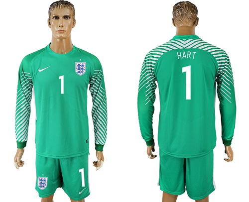 England #1 Hart Green Long Sleeves Goalkeeper Soccer Country Jersey England #1 Hart Green Long Sleeves Goalkeeper Soccer Country Jersey