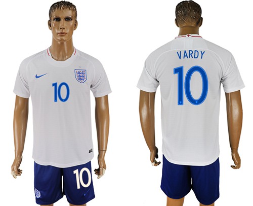 England #10 Vardy Home Soccer Country Jersey England #10 Vardy Home Soccer Country Jersey