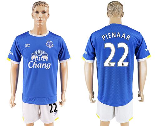 Everton #22 Pienaar Home Soccer Club Jersey
