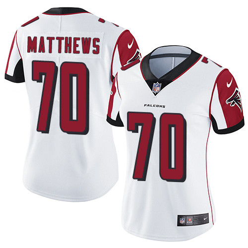 Falcons #70 Jake Matthews White Women's Stitched Football Vapor Untouchable Limited Jersey Falcons #70 Jake Matthews White Women's Stitched Football Vapor Untouchable Limited Jersey