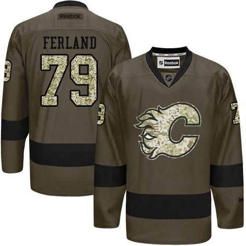 Flames #79 Michael Ferland Green Salute to Service Stitched NHL Jersey Flames #79 Michael Ferland Green Salute to Service Stitched NHL Jersey