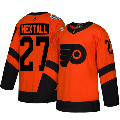 Flyers #27 Ron Hextall Orange Authentic 2019 Stadium Series Stitched Youth Hockey Jersey