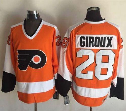 Flyers #28 Claude Giroux Orange CCM Throwback Stitched NHL Jersey Flyers #28 Claude Giroux Orange CCM Throwback Stitched NHL Jersey