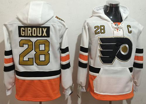 Flyers #28 Claude Giroux White 3rd Name & Number Pullover NHL Hoodie Flyers #28 Claude Giroux White 3rd Name & Number Pullover NHL Hoodie
