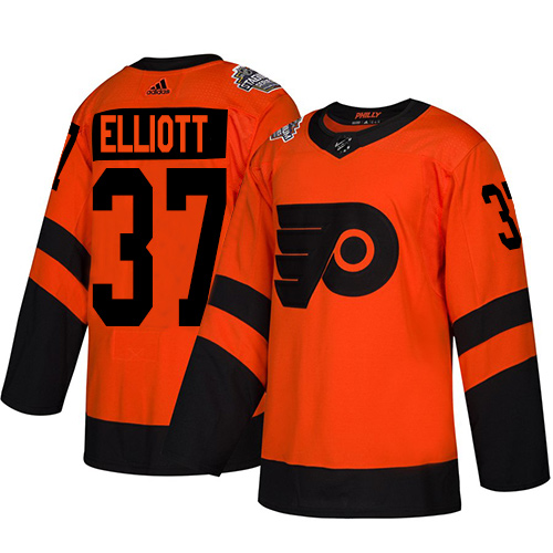 Flyers #37 Brian Elliott Orange Authentic 2019 Stadium Series Stitched Youth Hockey Jersey