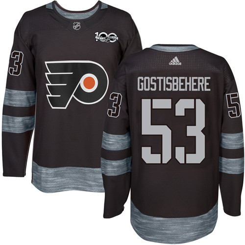 Flyers #53 Shayne Gostisbehere Black 1917-2017 100th Anniversary Stitched NHL Jersey Flyers #53 Shayne Gostisbehere Black 1917-2017 100th Anniversary Stitched NHL Jersey