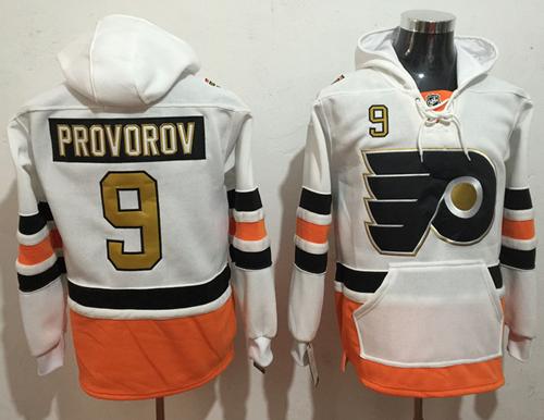 Flyers #9 Ivan Provorov White 3rd Name & Number Pullover NHL Hoodie Flyers #9 Ivan Provorov White 3rd Name & Number Pullover NHL Hoodie