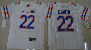 Gators #22 E.Smith White Embroidered Youth NCAA Jersey