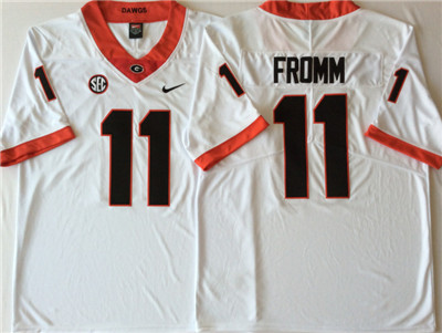 Georgia Bulldogs #11 Jake Fromm White College Football Jersey Georgia Bulldogs #11 Jake Fromm White College Football Jersey