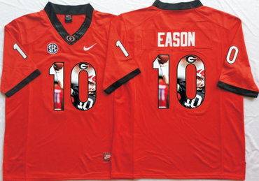 Georgia Bulldogs 10 Jacob Eason Red Portrait Number College Jersey Georgia Bulldogs 10 Jacob Eason Red Portrait Number College Jersey