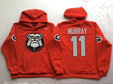 Georgia Bulldogs 11 Aaron Murray Red Men's Pullover Hoodie Georgia Bulldogs 11 Aaron Murray Red Men's Pullover Hoodie