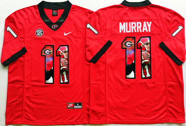 Georgia Bulldogs 11 Aaron Murray Red Portrait Number College Jersey Georgia Bulldogs 11 Aaron Murray Red Portrait Number College Jersey