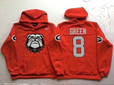 Georgia Bulldogs 8 A.J. Green Red Men's Pullover Hoodie Georgia Bulldogs 8 A.J. Green Red Men's Pullover Hoodie