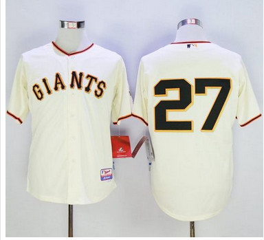 Giants #27 Juan Marichal Cream Cool Base Stitched MLB Jersey