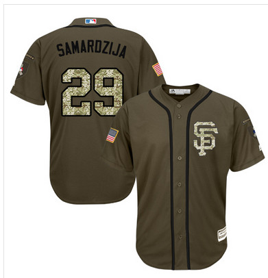 Giants #29 Jeff Samardzija Green Salute to Service Stitched MLB Jersey