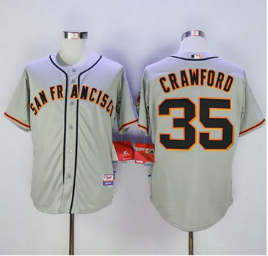 Giants #35 Brandon Crawford Grey Cool Base Road Stitched MLB Jersey Giants #35 Brandon Crawford Grey Cool Base Road Stitched MLB Jersey