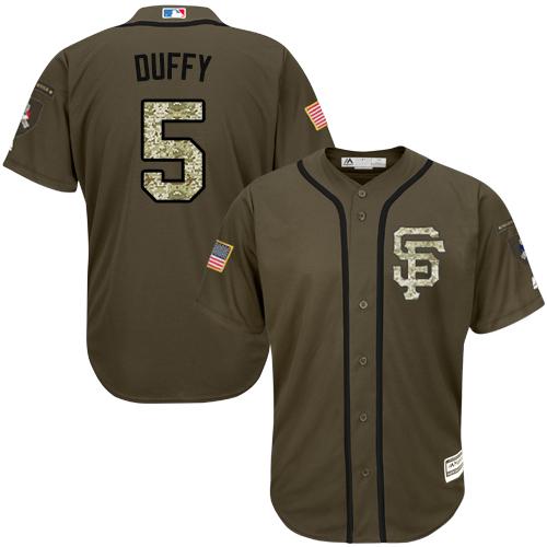 Giants #5 Matt Duffy Green Salute to Service Stitched Youth MLB Jersey Giants #5 Matt Duffy Green Salute to Service Stitched Youth MLB Jersey