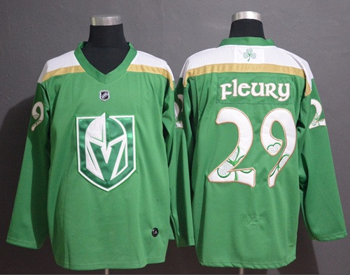 Golden Knights #29 Marc-Andre Fleury Green Authentic 2019 St. Patrick's Day Stitched Hockey Jersey