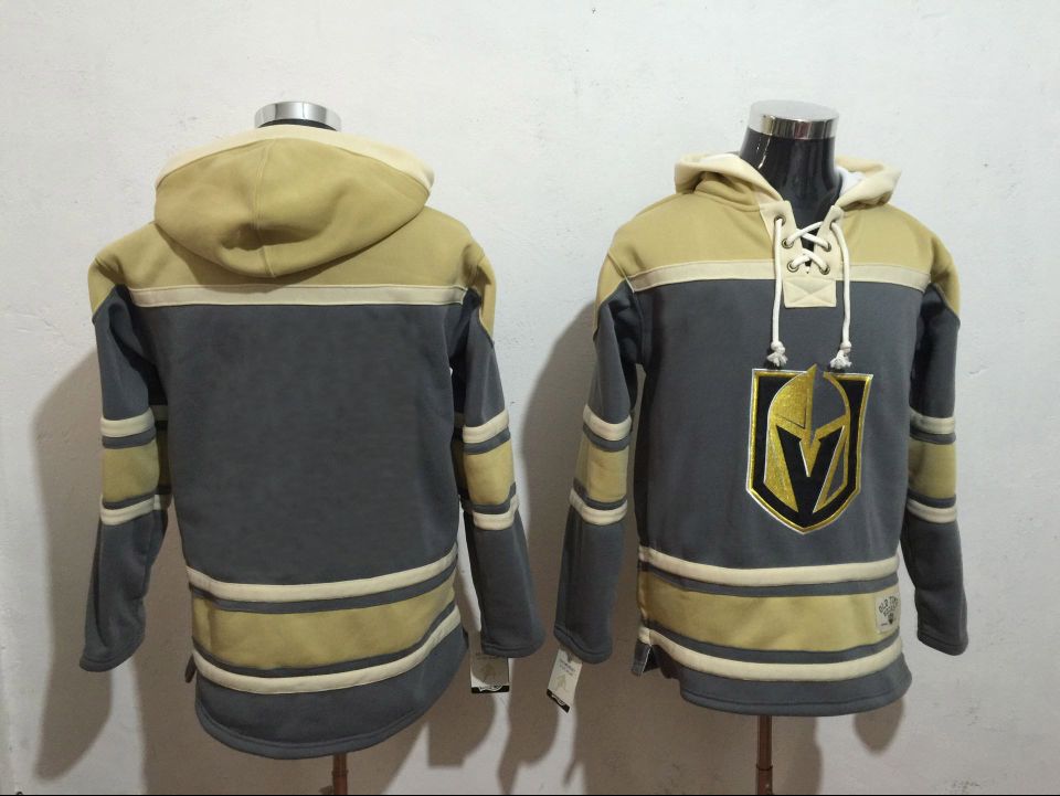 Golden Knights Blank Marc-Andre Fleury Grey Gold Name & Number Pullover NHL Hoodie