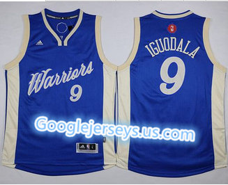 Golden State Warriors #9 Andre Iguodala Blue 2015-2016 Christmas Day Stitched NBA Jersey