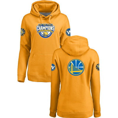 Golden State Warriors 2017 NBA Champions Yellow Women's Pullover Hoodie -1