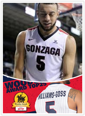 Gonzaga Bulldogs #5 Williams-Goss White NCAA jerse
