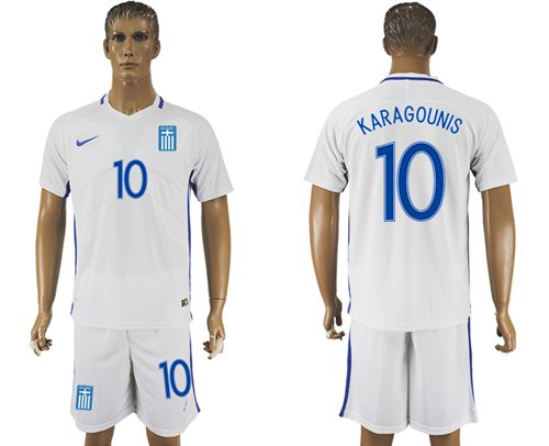 Greece #10 Karagounis Home Soccer Country Jersey Greece #10 Karagounis Home Soccer Country Jersey