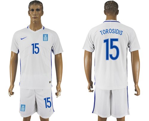 Greece #15 Torosidis Home Soccer Country Jersey Greece #15 Torosidis Home Soccer Country Jersey