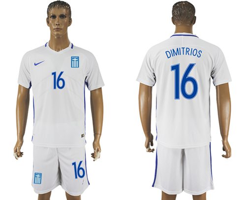Greece #16 Dimitrios Home Soccer Country Jersey Greece #16 Dimitrios Home Soccer Country Jersey
