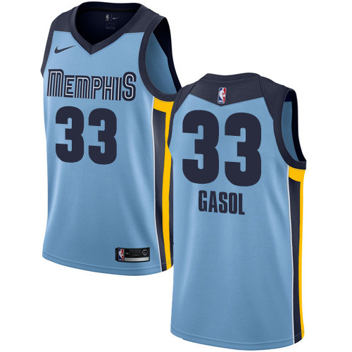 Grizzlies #33 Marc Gasol Light Blue Youth Basketball Swingman Statement Edition Jersey