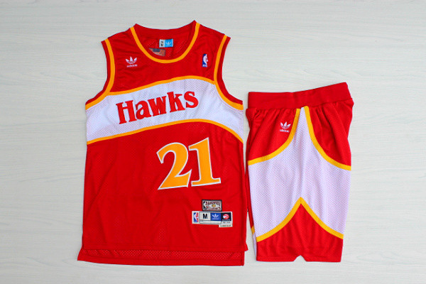 Hawks #21 Dominique Wilkins Red Hardwood Classics Jersey(With Shorts) Hawks #21 Dominique Wilkins Red Hardwood Classics Jersey(With Shorts)