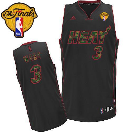 Heat #3 Dwyane Wade Black Camo Fashion Finals Patch Stitched NBA Jersey Heat #3 Dwyane Wade Black Camo Fashion Finals Patch Stitched NBA Jersey