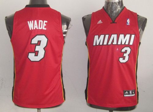 Heat #3 Dwyane Wade Red Stitched Youth NBA Jersey Heat #3 Dwyane Wade Red Stitched Youth NBA Jersey