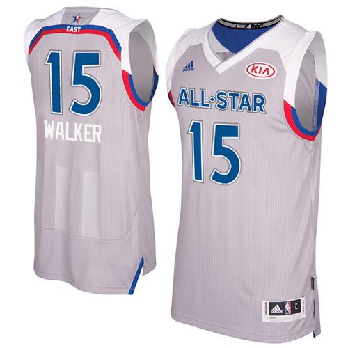 Hornets #15 Kemba Walker Gray 2017 All Star Stitched NBA Jersey