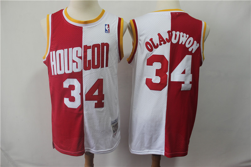 Houston Olajuwon 34# James Harden Red and White Classic NBA Jersey Houston Olajuwon 34# James Harden Red and White Classic NBA Jersey